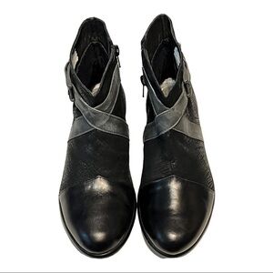 Naot Boreas Madras Black Crackle Smoke Microfiber Leather Ankle Boots EU 37